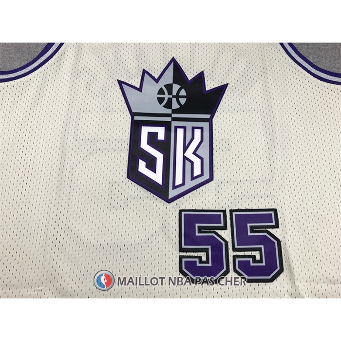 Maillot Sacramento Kings Jason Williams NO 55 Mitchell & Ness Chainstitch Creme